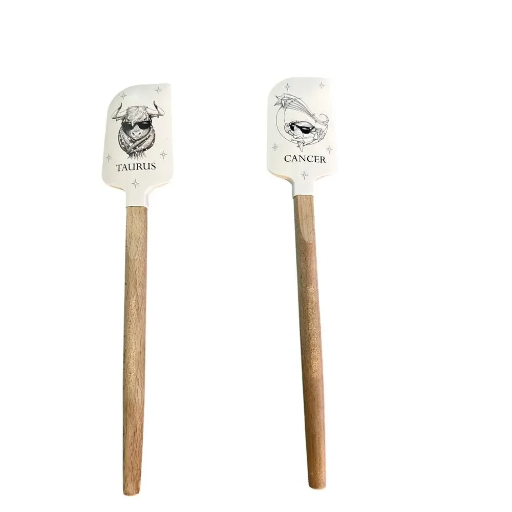Williams Sonoma Zodiac Spatula Set Taurus Cancer Wood Handle
